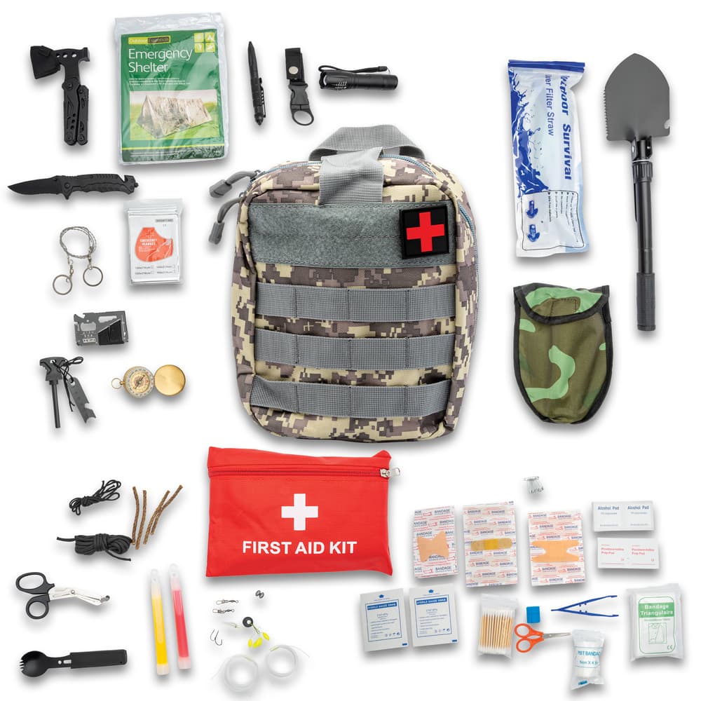 Adventure Ready Pro Kit in ACU color with its contents. image number 0